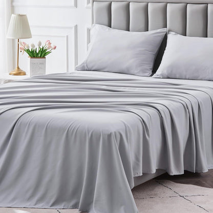4-Piece Microfiber Bed Sheet Set Deep Pocket – Ultra Soft Breathable Hotel-Grade Sheets, Fade & Shrink Resistant, All Season, Twin Full Queen King, Multiple Colors
