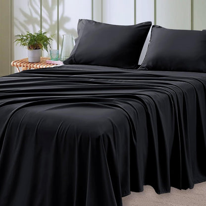 4-Piece Microfiber Bed Sheet Set Deep Pocket – Ultra Soft Breathable Hotel-Grade Sheets, Fade & Shrink Resistant, All Season, Twin Full Queen King, Multiple Colors