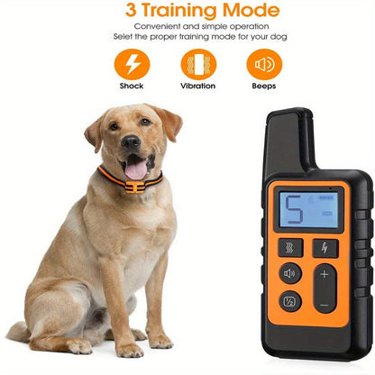 2600FT Remote Dog Training Collar with Shock, Vibration & Bark Control – Long Range E-Collar for Behavior Correction, Available in Red, Orange & Black