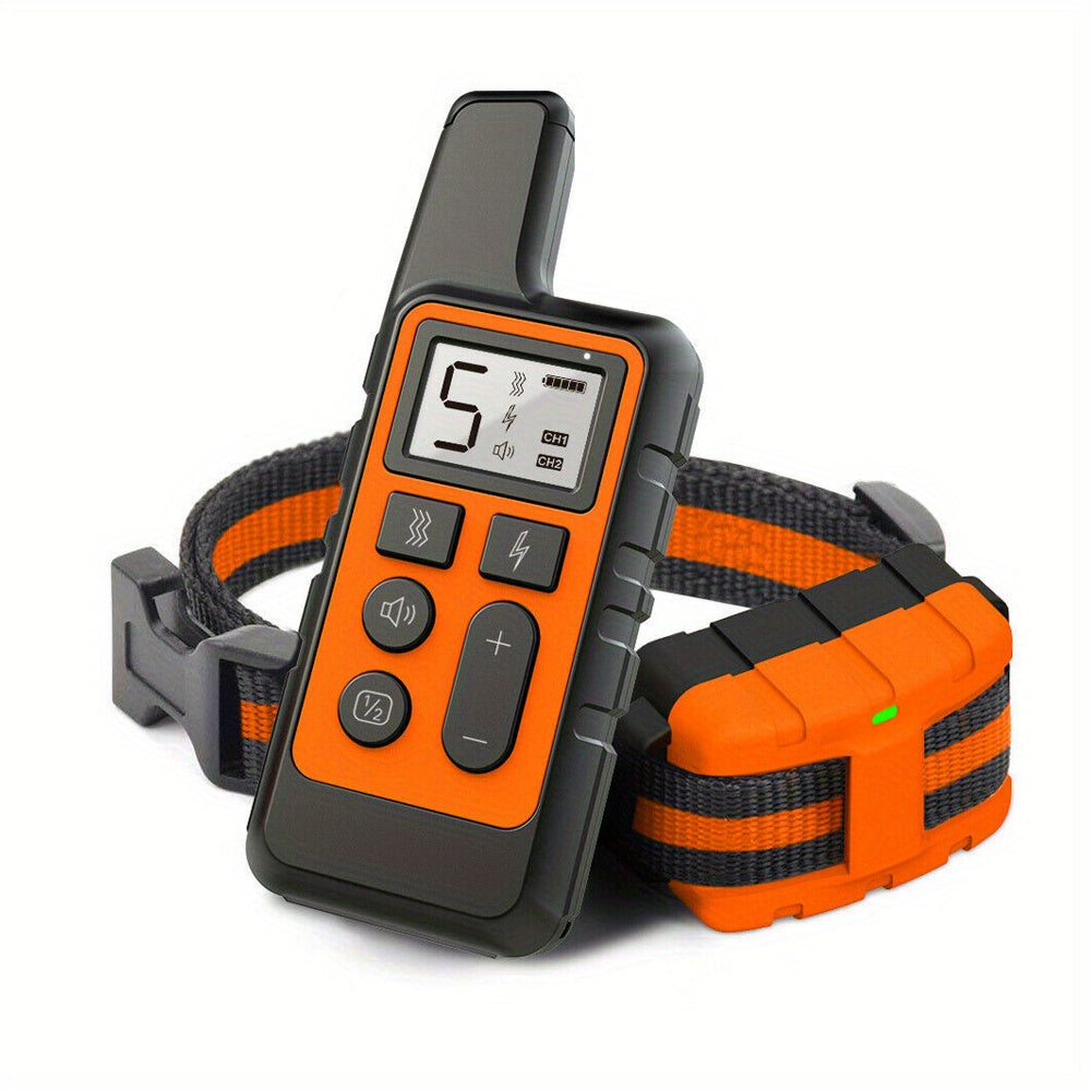2600FT Remote Dog Training Collar with Shock, Vibration & Bark Control – Long Range E-Collar for Behavior Correction, Available in Red, Orange & Black