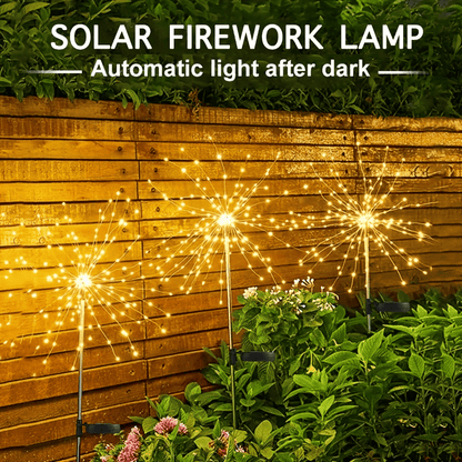 Solar Firework Garden Lights Outdoor 8 Modes LED Smart Sensor Switch Waterproof Landscape Lighting for Garden Patio Walkway Pathway Yard Lawn Party Wedding Decoration 60 200 360 LED