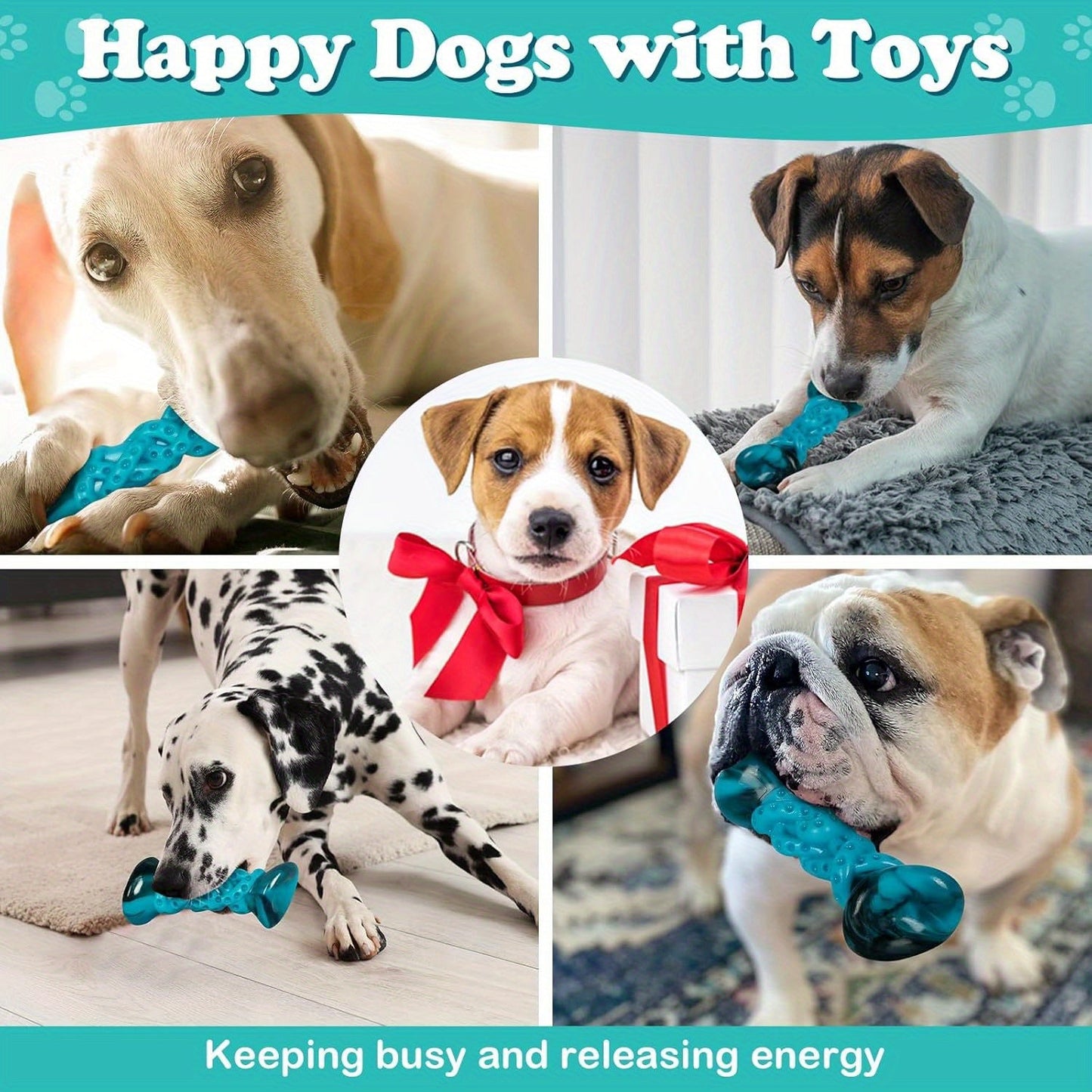 Durable Nylon Dog Chew Toy Anxiety Relief Boredom Buster Indestructible Pet Toy for Small Medium Large Dogs Aggressive Chewers Standard and Large Size Keeps Dogs Busy Stress Relief