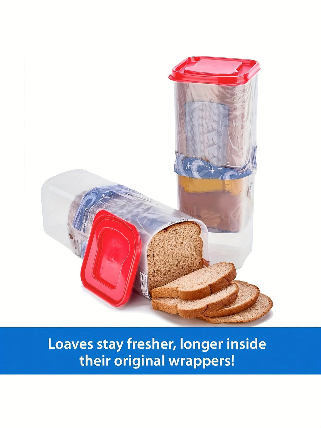 Bread Storage Container with Leakproof Lid, Stackable Reusable Fresh Bread Keeper Box for Toast & Loaves, Portable Kitchen Countertop Organizer for Bread, Ideal for Home Kitchen & Camping