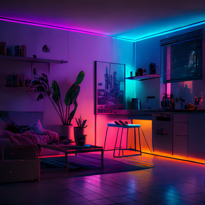 RGB LED Strip Lights Music Sync, 25FT 50FT 60FT 65FT 100FT Color Changing LED Lights with Remote & Smart APP Control, USB Powered, Bedroom Gaming Room Party Halloween Christmas Home Decoration
