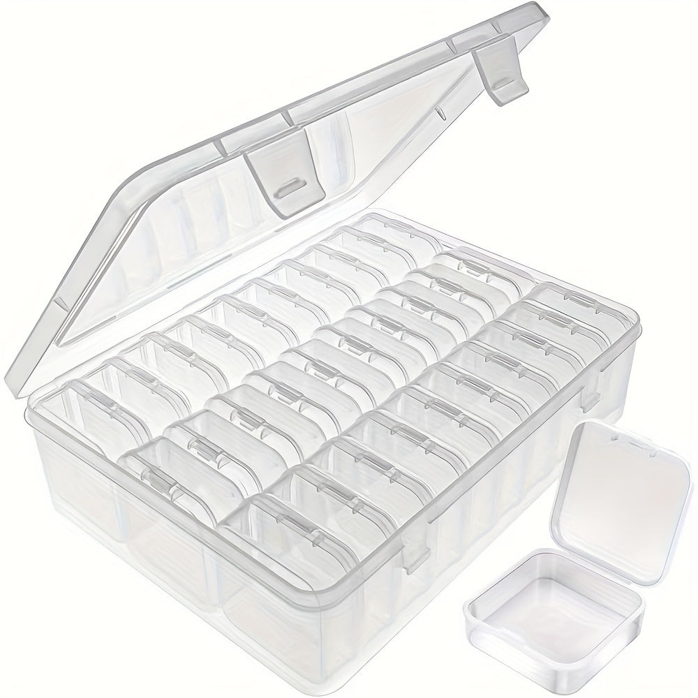 30-Piece Mini Bead Storage Set – Transparent Plastic Hinged Lid Containers for DIY Crafts, Jewelry Making, Beads, Findings & Handicraft Supplies | Christmas & Halloween Gift | Velora