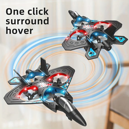 Rechargeable RC Drone for Beginners with Height Hold & Remote Control – Mini Quadcopter Airplane for Kids & Adults, Indoor Outdoor Flying Toy Gift, Black Blue Red