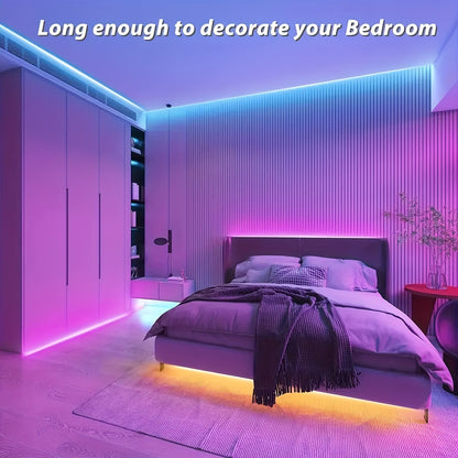 100ft LED Strip Lights Color Changing with 44-Key Remote & Power Supply – RGB LED Light Strip for Bedroom, Living Room, Festival, Wedding, Carnival & Party Decoration – 30M Indoor Ambiance Lighting