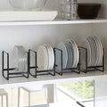 4-Pack Stainless Steel Cabinet Plate Organizer & Dish Rack – Space-Saving Plate Holder, Bowl Organizer & Dish Storage Rack for Kitchen Cabinet and Counter – Durable Kitchen Organizer Set