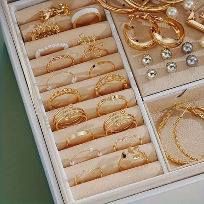 86pcs Faux Pearl Jewelry Set for Women – Necklace Bracelet Rings Earrings with Love Butterfly Star Moon Charms, Boho Fashion Accessories for Party Holiday Dating Daily Wear Gift