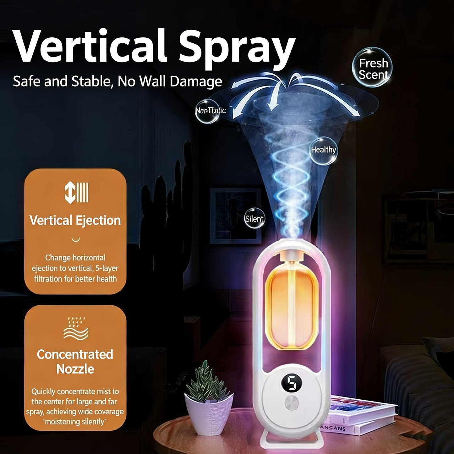 Essential Oil Diffuser Aromatherapy Humidifier with 7 Color LED Light, USB Powered Quiet Mini Aroma Diffuser for Bedroom, Office, Yoga & Home – Timer Setting, Multiple Scents Available