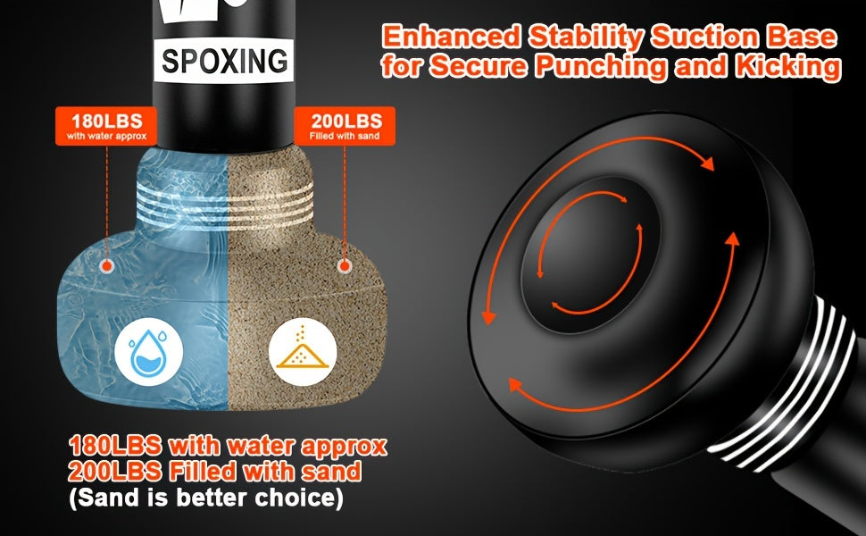 Freestanding Punching Bag 70" with Boxing Gloves & Electric Air Pump | Inflatable Heavy Bag for Adults Men Women Teens | Home Gym MMA Muay Thai Kickboxing Fitness Training | Black