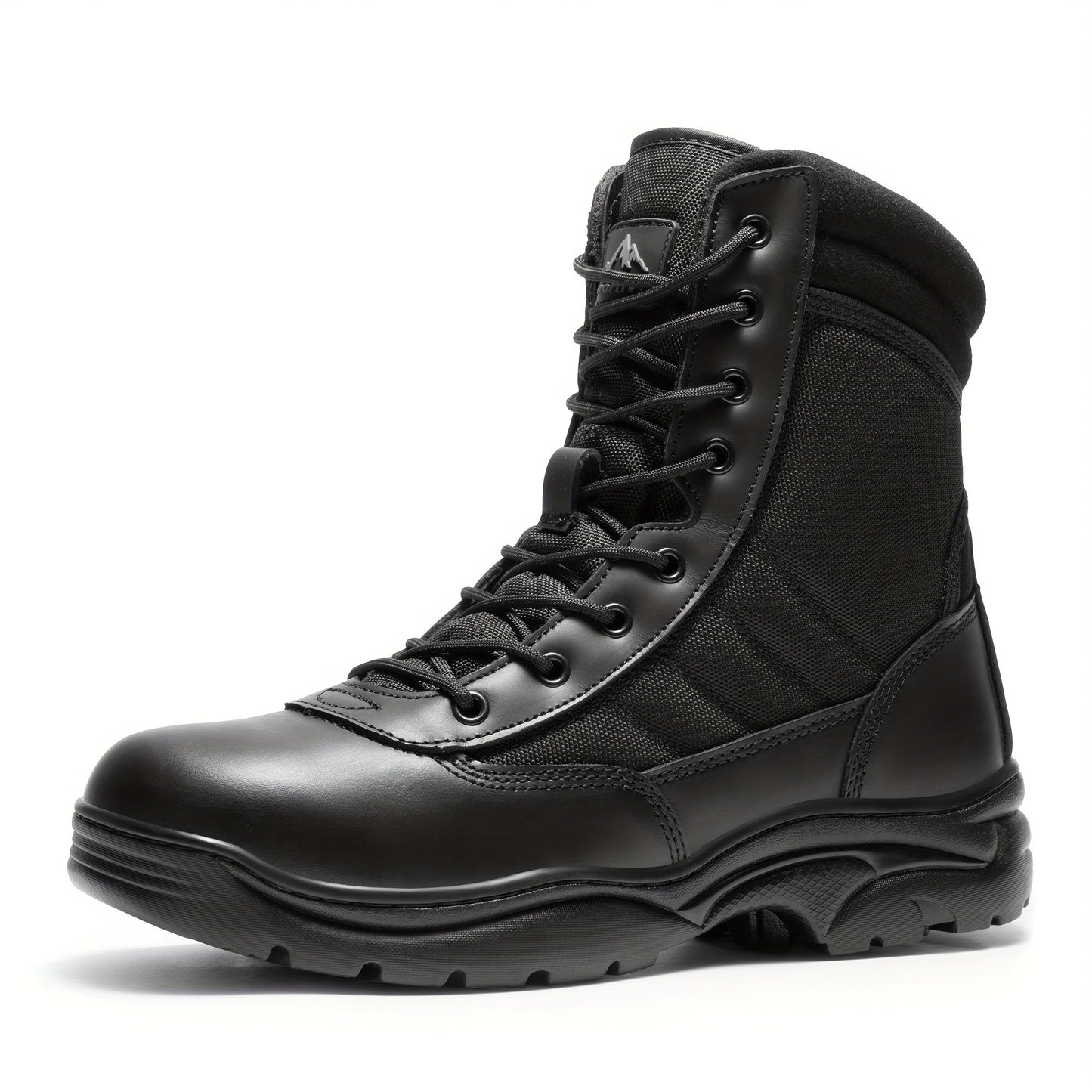 Men's Leather Tactical Combat Boots Side Zipper 9-Inch Non-Slip Lightweight - Hiking Motorcycle Outdoor Boots US 6.5-15
