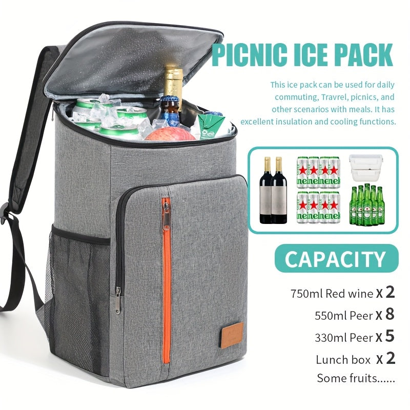 Insulated Cooler Backpack Extra Large Holds 30+ Cans, Leakproof Shoulder Bag for Men & Women, Perfect for Camping BBQ Beach Picnic Hiking – Compatible with Ice Packs