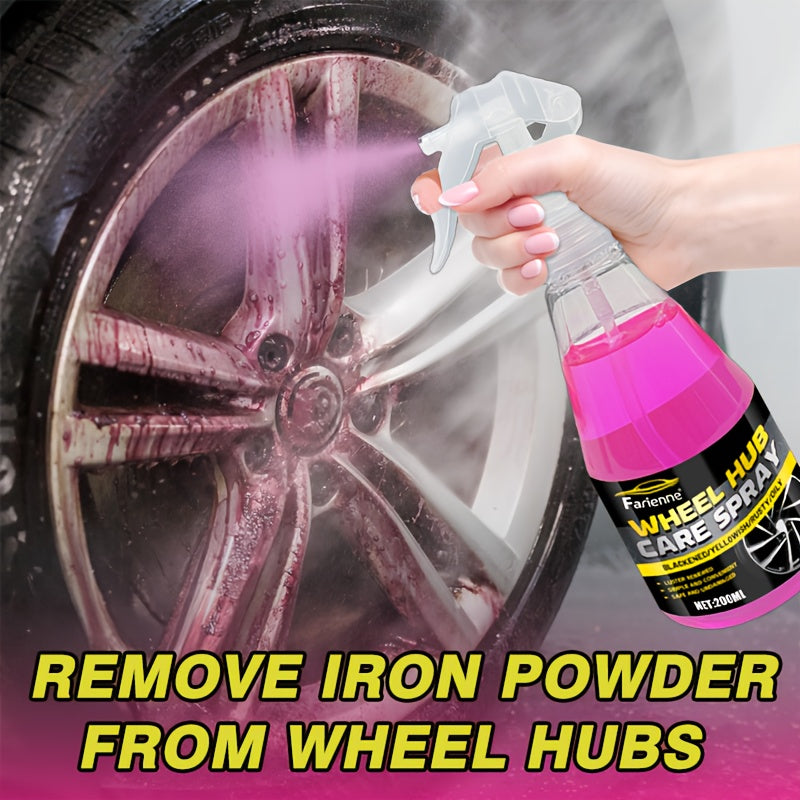 Wheel Cleaner & Iron Remover Spray 6.76oz Brake Dust Remover Restores Shine Prevents Corrosion Safe for Alloy Chrome Painted Steel Wheels Easy Trigger Spray Car Wheel Detailing Cleaner