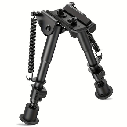 Adjustable Rifle Bipod 6-9 Inch 5 Height Settings Quick Release Adapter Foldable Retractable Lightweight Aluminum Alloy M-LOK Mount Rubber Feet for Hunting Shooting Outdoor Sports