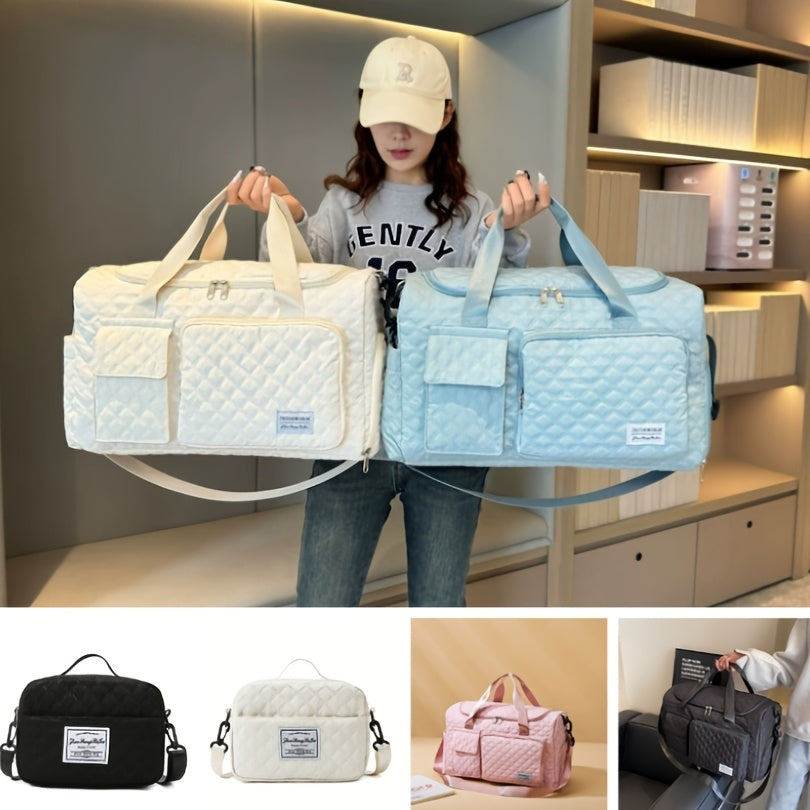 Gym Duffel Bag with Dry Wet Separation Compartment - Multifunctional Travel Bag with Double-Sided Pockets, Shoulder & Crossbody Strap, Waterproof Sports Bag for Gym, Weekend Trips, Swimming & Travel