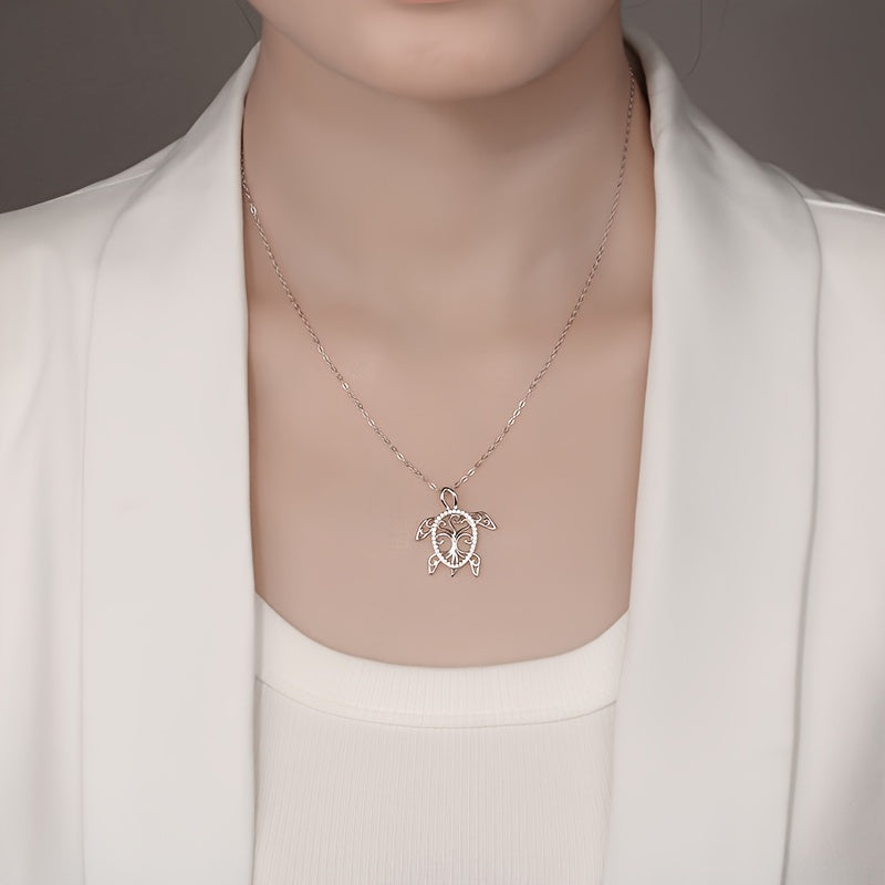 925 Sterling Silver Sea Turtle & Tree of Life Pendant Necklace – Beachy Ocean Lover Jewelry, Meaningful Nature Gift for Mom, Perfect for Valentine's Day, Anniversary & Holidays