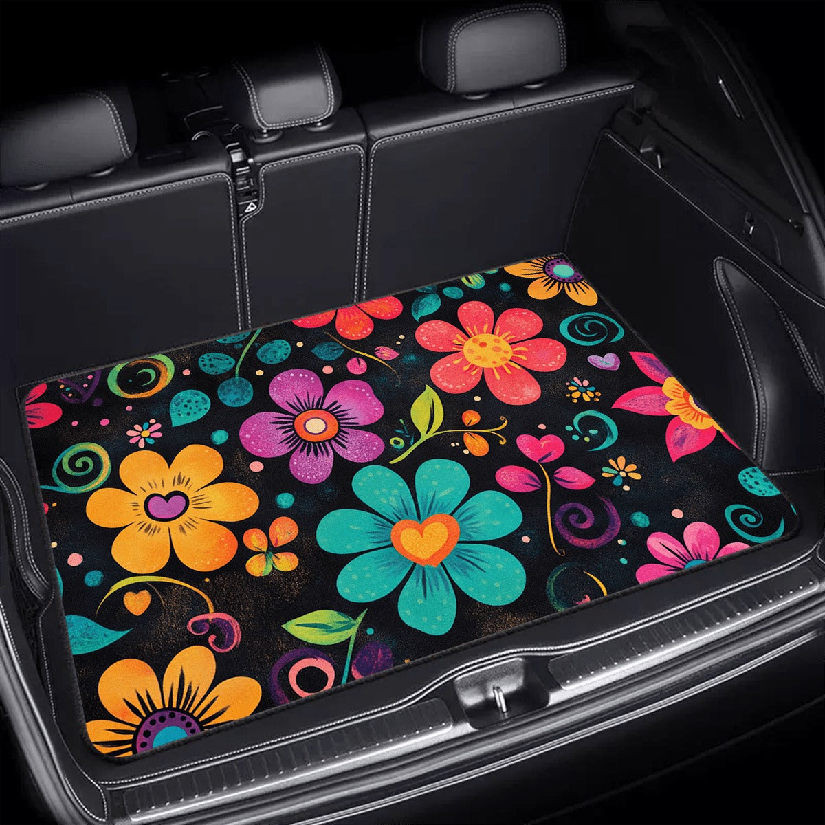 Car Trunk Mat Cargo Liner – Non-Slip Waterproof Floor Mat with Unique Patterns, Durable Vehicle Interior Protector from Dirt, Spills & Scratches, Universal Fit