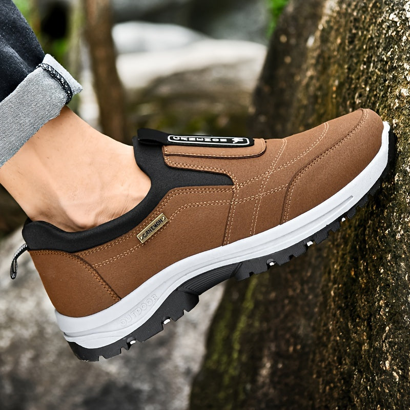 Men's Low-Top Letter Print Casual Sneakers Slip-On Athletic Shoes with Cushioned Insole – Comfortable Round Toe for Gym, Office & Daily Wear, Sizes US 6–11
