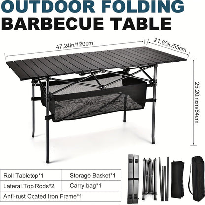 Folding Camping Table with Carry Bag – Lightweight Portable Outdoor Table 3 Sizes for Camping, Beach, Picnic, BBQ, Backyard, Boat & Travel, Easy Setup & Storage