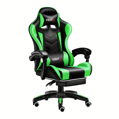 Gaming Chair High Back Ergonomic Racing Chair with Footrest & Lumbar Support – Adjustable Recline Swivel Computer Office Chair, 8 Colors