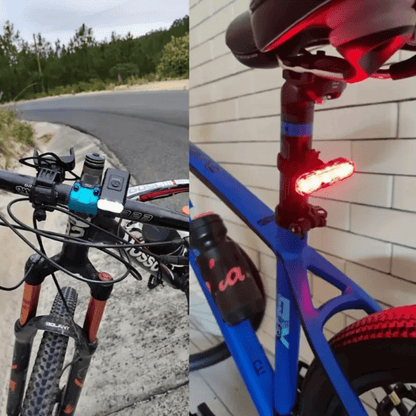 Ultra-Bright Bike Light Set USB Type-C Rechargeable – Aluminum Alloy Front Light 6 Modes & Rear Light 4 Modes, Fast Charge LED Bicycle Lights for Night Riding Camping Safety