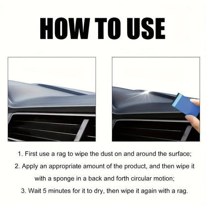 KJM Automotive Plastic Restorer & Whitening Cream 150g with Sponge – All-in-One Dashboard, Tire & Seat Restorer, Car Interior Polish, Upholstery Care, Long-Lasting Gloss & UV Protection