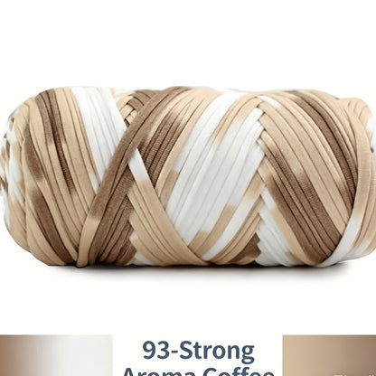T-Shirt Fabric Yarn 400g (2 x 200g) Chunky Cotton Blend in 49 Colors – Soft Thick Yarn for Crochet Baskets, Bags, Rugs, Macrame & Knitting Projects – Beginner-Friendly Craft Yarn