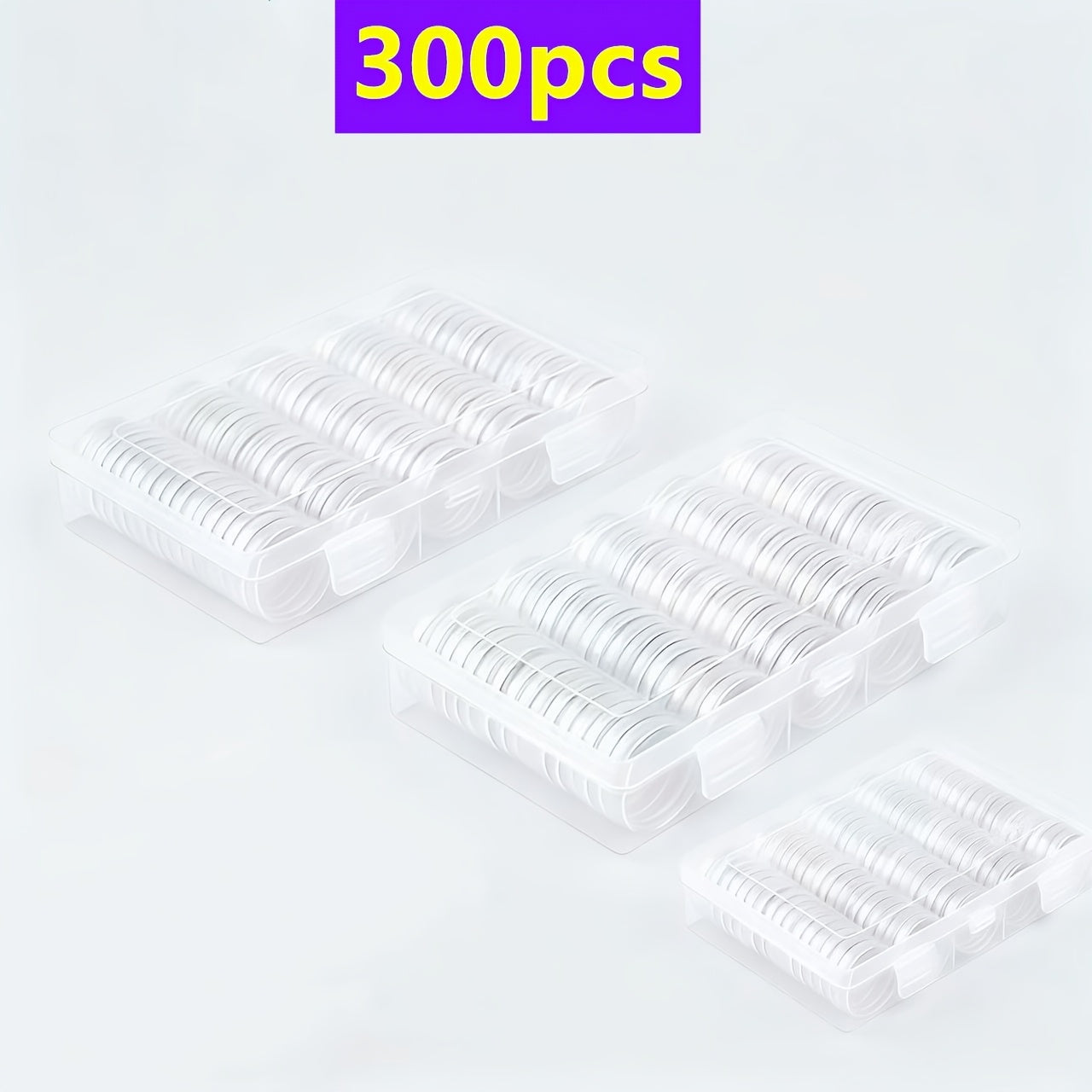 100 Pack Clear Coin Capsules Transparent Collection Storage Boxes with Secure Snap Lid – Multi-Compartment Organizer for Coins, Souvenirs, Small Collectibles & Hobby Items