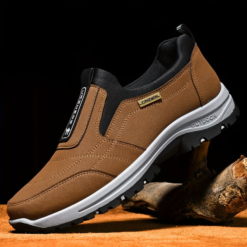 Men's Low-Top Letter Print Casual Sneakers Slip-On Athletic Shoes with Cushioned Insole – Comfortable Round Toe for Gym, Office & Daily Wear, Sizes US 6–11