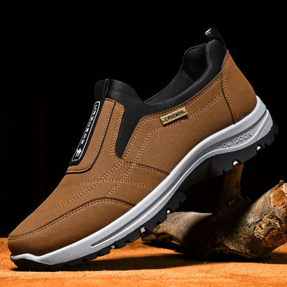 Men's Low-Top Letter Print Casual Sneakers Slip-On Athletic Shoes with Cushioned Insole – Comfortable Round Toe for Gym, Office & Daily Wear, Sizes US 6–11