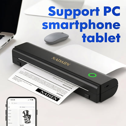 Portable Inkless Thermal Printer A4 with Paper Tray Wireless Mobile Printer Supports 8.5x11 Letter A4 Paper Compatible with iPhone Android Laptop Home Office School Travel