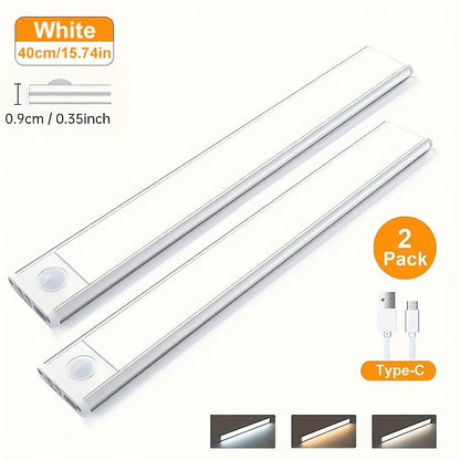 LED Motion Sensor Under Cabinet Light – Wireless USB-C Rechargeable Closet Light, 3 Color Temps & Dimmable, Magnetic Mount, Motion Activated Night Light for Kitchen Cabinet Closet Drawer (1/2/4 Pack)