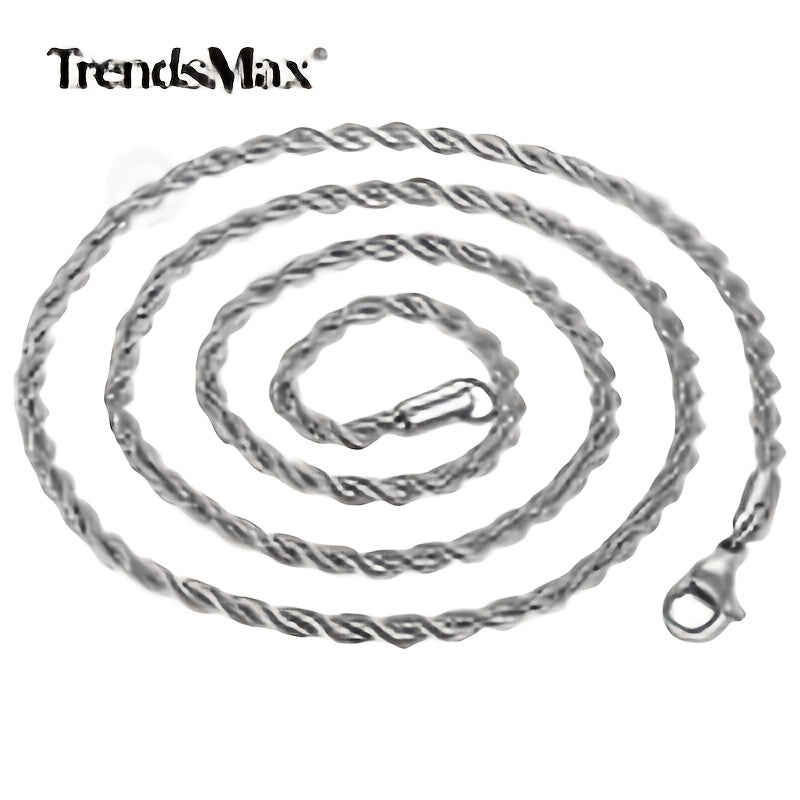 316L Stainless Steel Rope Chain Necklace for Men & Women – 5mm & 7mm Width, 16 to 30 Inch Lengths, Hypoallergenic Tarnish-Resistant Silver Chain, Unisex Jewelry for Daily Wear & Gifting