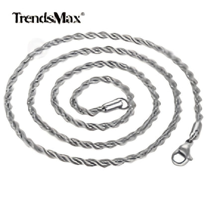 316L Stainless Steel Rope Chain Necklace for Men & Women – 5mm & 7mm Width, 16 to 30 Inch Lengths, Hypoallergenic Tarnish-Resistant Silver Chain, Unisex Jewelry for Daily Wear & Gifting