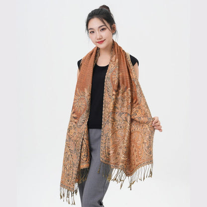 Phoenix Tail Paisley Pashmina Scarf – Thick Warm Wrap Shawl for Women, Luxurious Soft Fabric in 17 Vibrant Colors, Versatile for Formal Events, Everyday Wear & Gifting