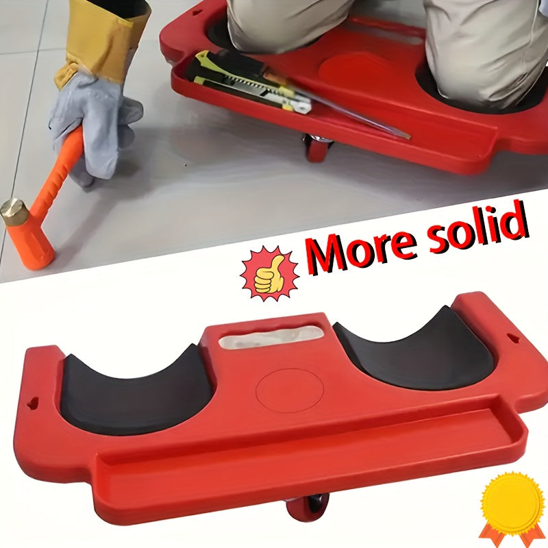 Rolling Knee Creeper Pad with Built-In Tool Tray – ABS High-Impact Frame, Cushioned Kneeling Pad for Mechanics, Carpenters, Flooring & Car Repairs – Multi-Color Automotive Repair Aid & Workshop Gift