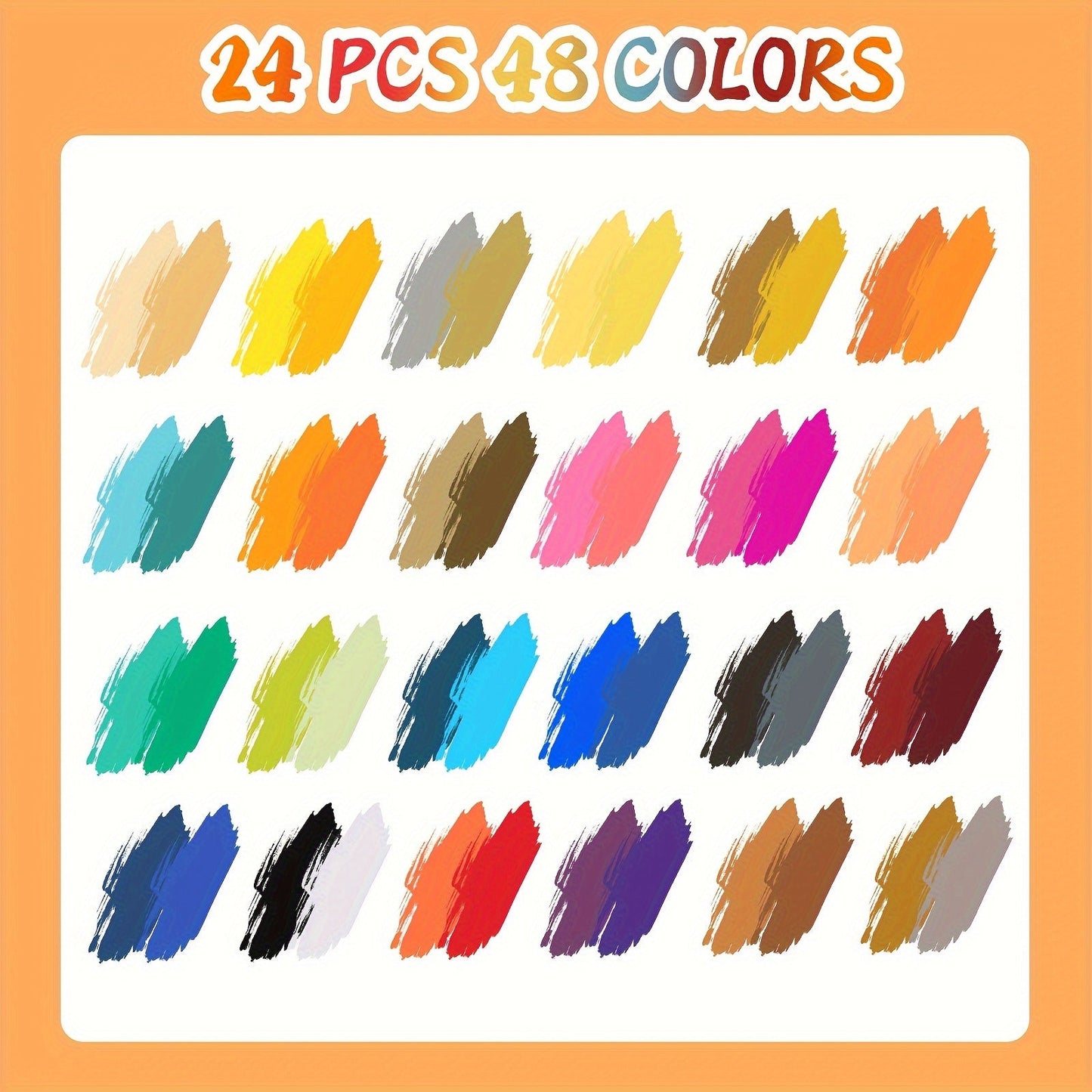 Double-Ended Waterproof Acrylic Paint Pens 48 or 72 Colors for Rock Painting Fabric Metal Glass Wood Canvas Ceramics Eggs Pumpkins DIY Art Crafts