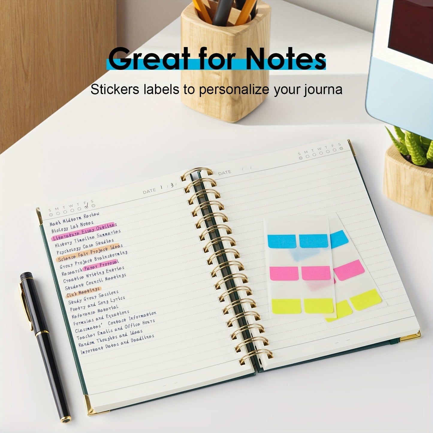 A5 Spiral Notebook Hardcover 300 Pages – Thick 100GSM No Bleed-Through Paper, Leather Cover Journal for College, Work & Writing – For Men & Women (Pink, Black, Green, Purple)
