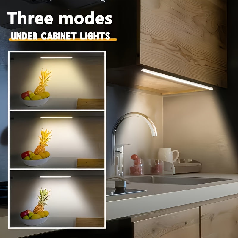 LED Motion Sensor Dimmable Cabinet Light USB-C Rechargeable – Adjustable Color Temperature White & Warm, 3 Modes, Magnetic Mount for Kitchen, Closet, Bedroom, Stairs & Office, 10/20/30cm