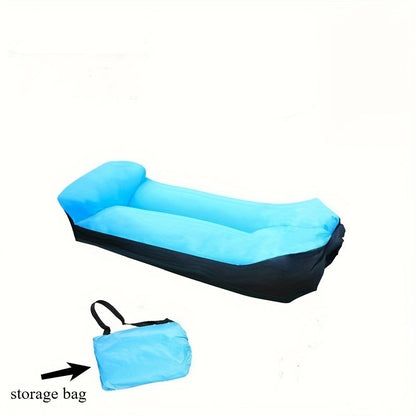 Portable Inflatable Sofa & Recliner Chair for Outdoor Use – Heavy-Duty Bed-Like Lounger, Quick Inflation & Deflation, Lightweight & Compact for Camping, Beach, Backyard & Travel, No Pump Needed