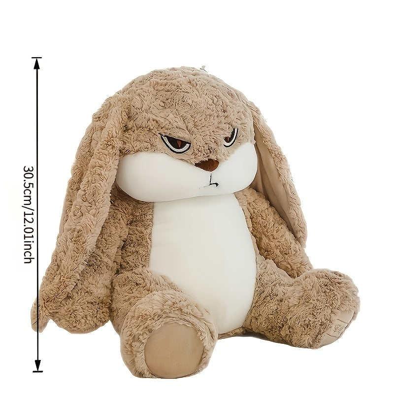 Bunny Rabbit Plush Stuffed Animal Pet Toy with Vivid Eyes Fluffy Ears Soft Huggable Interactive Cuddle Toy for Cats Kittens Dogs Puppies - Devil Long-Eared Rabbit Design