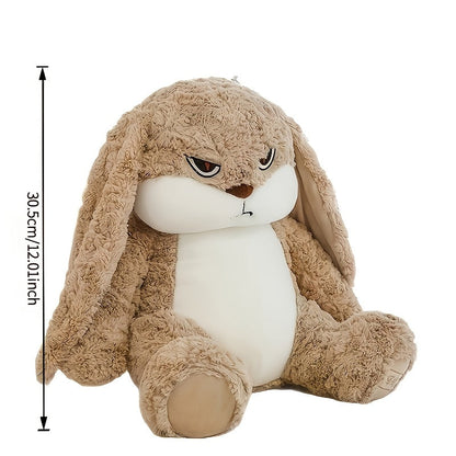 Bunny Rabbit Plush Stuffed Animal Pet Toy with Vivid Eyes Fluffy Ears Soft Huggable Interactive Cuddle Toy for Cats Kittens Dogs Puppies - Devil Long-Eared Rabbit Design