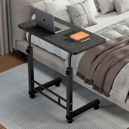 Mobile Lift Table Adjustable Height Rolling Laptop Desk Bedside Sofa Side Table for Bedroom Home Office