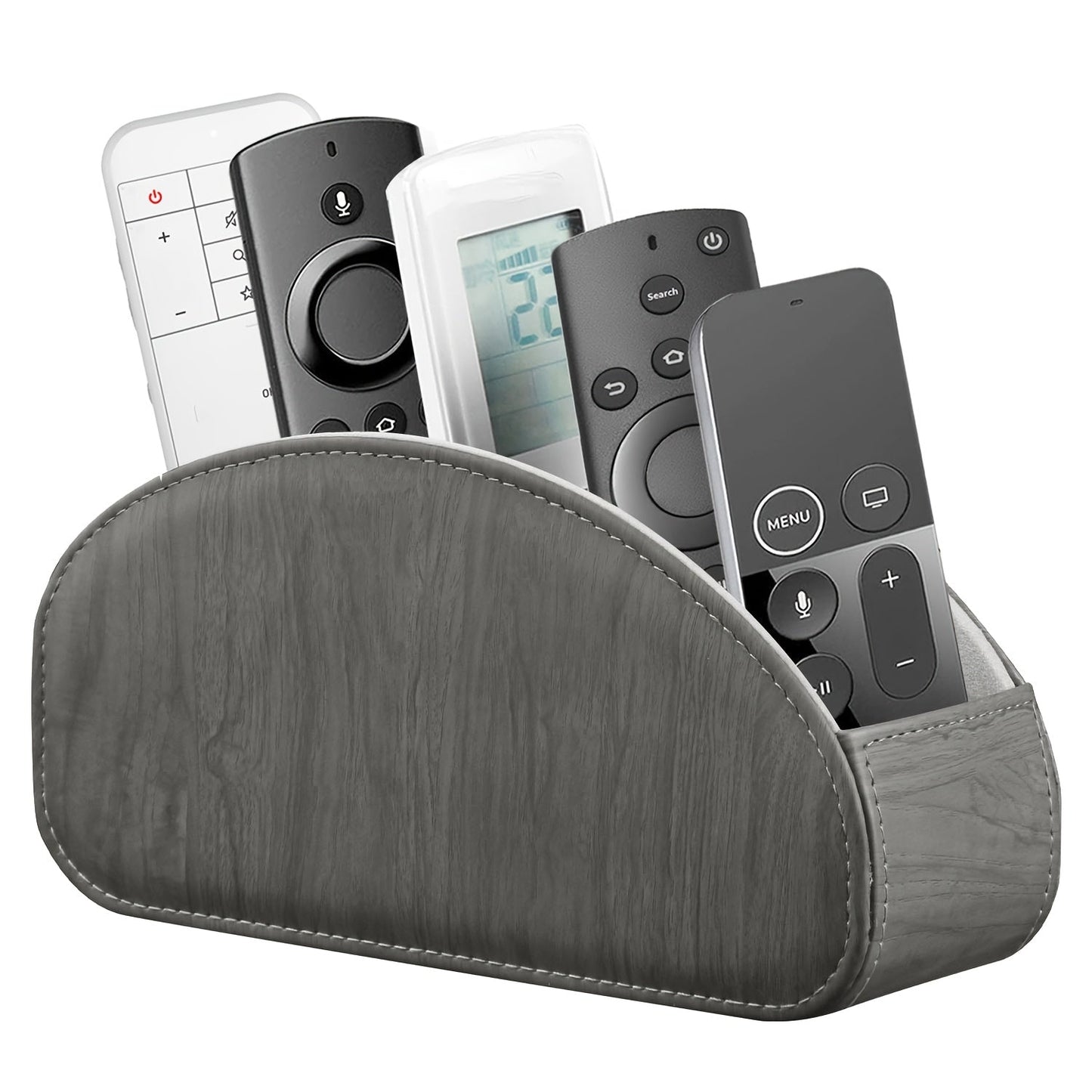 Remote Control Holder with 5 Compartments Desktop Organizer Caddy – Bedside Storage Box for TV Remotes Pens Eyeglasses Office Stationery Home Appliance Controllers