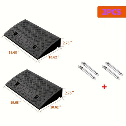 2-Pack Heavy Duty Plastic Loading Ramps – Anti-Slip & Weather-Resistant Portable Ramps for Cars, Trucks, Bicycles, Wheelchairs & Medical Equipment, Multiple Heights Available