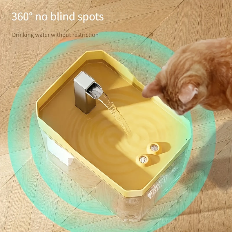 Automatic Pet Water Fountain for Cats & Dogs, 57.48oz Ultra-Quiet USB Circulating Water Dispenser with Filtration, Battery-Free Cat Drinking Feeder