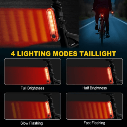 Ultra-Bright Bike Light Set USB Type-C Rechargeable – Aluminum Alloy Front Light 6 Modes & Rear Light 4 Modes, Fast Charge LED Bicycle Lights for Night Riding Camping Safety