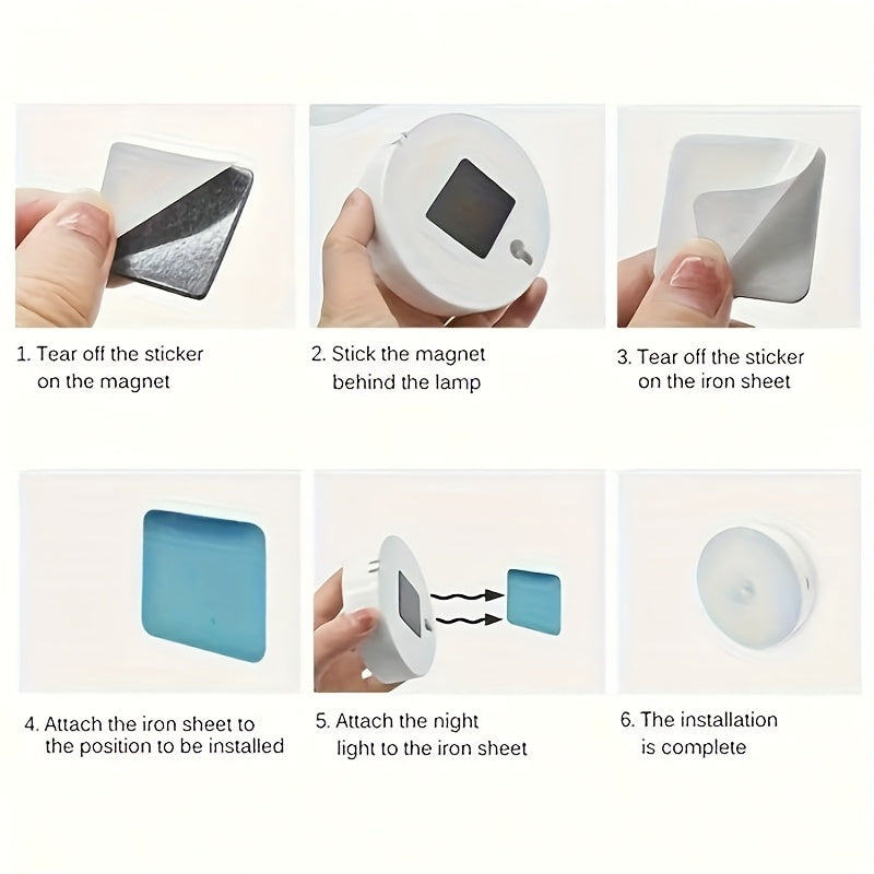 LED Motion Sensor Night Lights USB Rechargeable Wireless Wall Lamp Dual Mode Adjustable Brightness Magnetic Mount Under Cabinet Lighting for Kitchen Hallway Stairs Closet 6 or 12 Pack