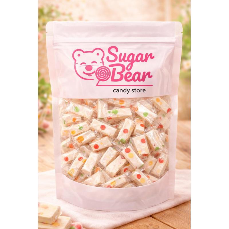 Original Jujube Nougat Candy Soft Chewy Nougat with Colorful Jelly Pieces Individually Wrapped Sweet Snack 8oz 1lb 3lb
